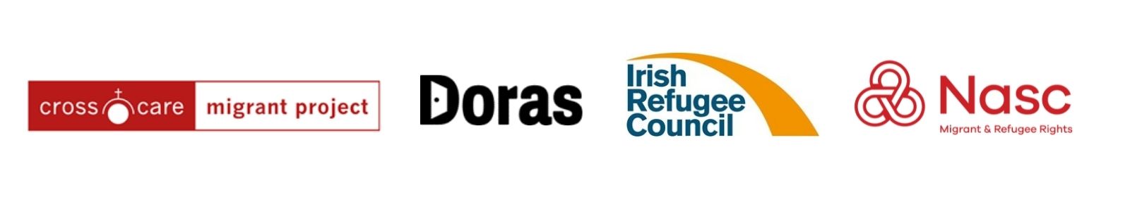 Logos: Crosscare, Doras, Irish Refugee Council and Nasc